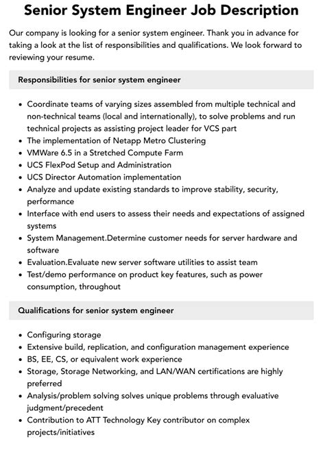 senior systems engineer